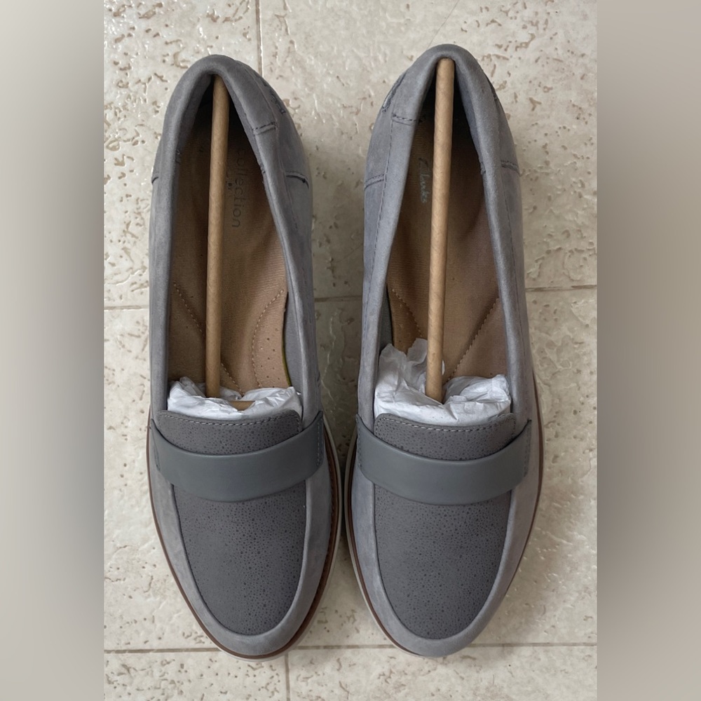 Sharon Grace slip on loafers in grey 8.5